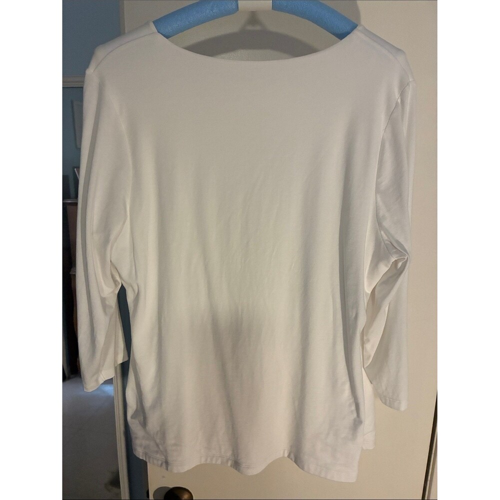 Soft Surroundings White Wrap-Style V-Neck Top - Picture 3 of 4